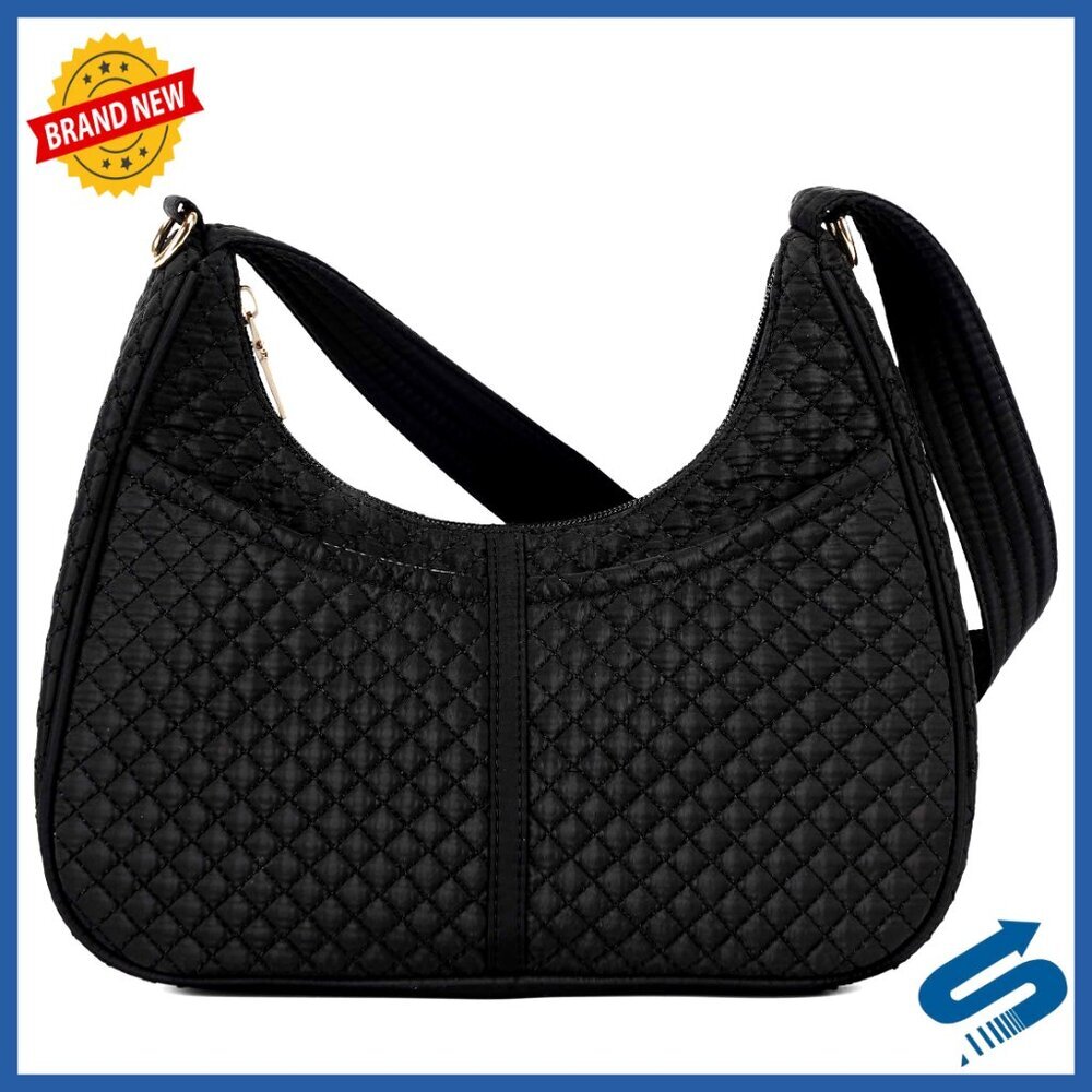 Quilted Crossbody Bag Adjustable Strap Compact Size Travel Work Daily